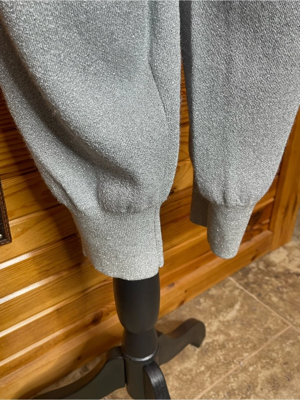 J. Crew Light Gray Sparkle Cardigan and Jogger Set SZ XXL